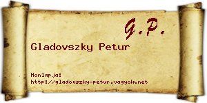 Gladovszky Petur névjegykártya